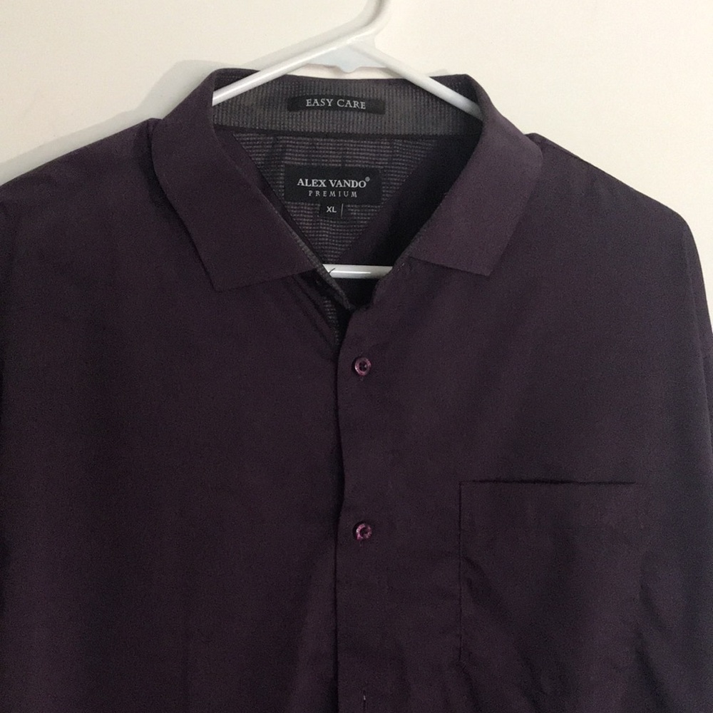 Alex Vando, Men's XL Purple Button Down Dress Shirt